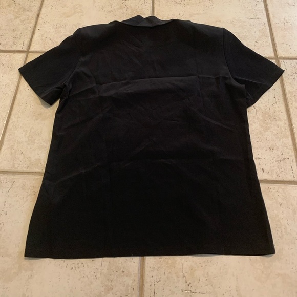 Vintage St Michael (M&S) Black Polyester Short Sleeve Top Blouse - Size 8 - Picture 2 of 7